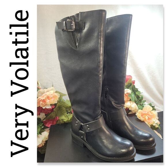 NIB Very Volatile Meridee Black Calf Height Boot - Picture 1 of 13